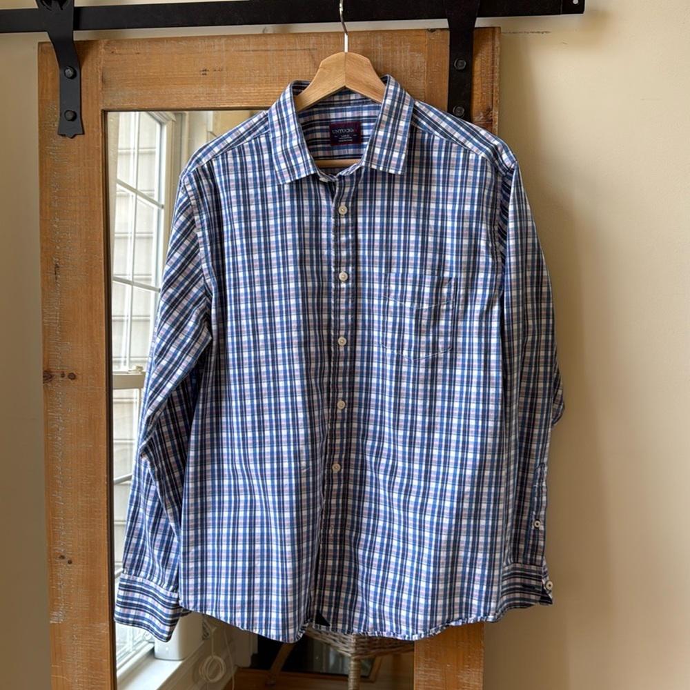 UNTUCKit Plaid Dress Shirt Size L